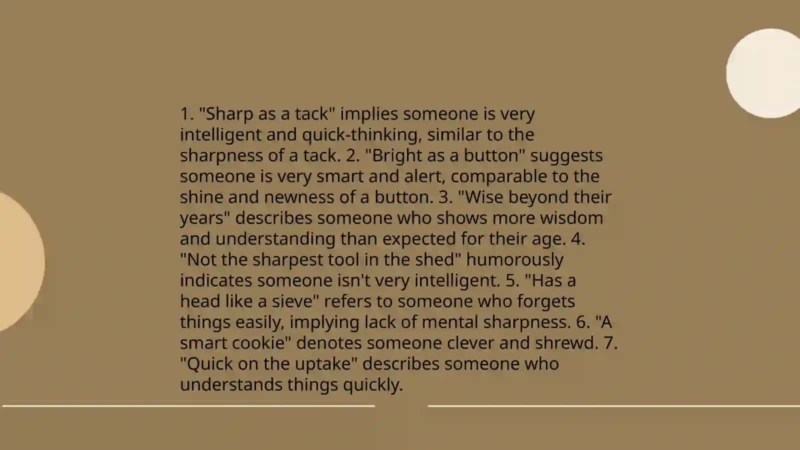 Idioms describing people 4