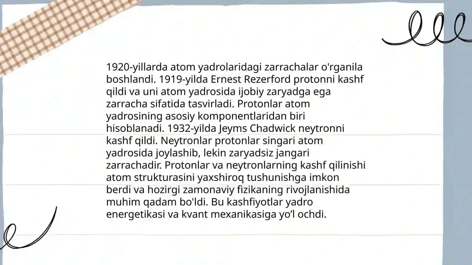 Elementar zarrachalar va ularning kashf gilinish tarixi 4