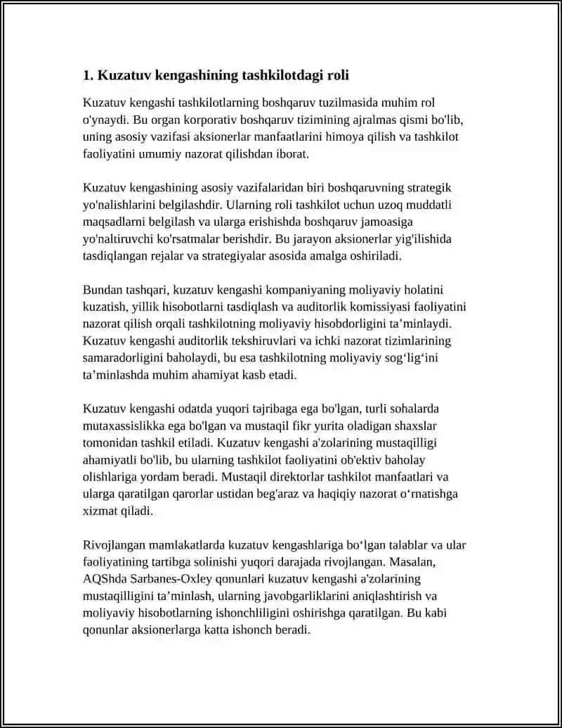 Kuzatuv Kengashining Tashkilot Faoliyatidagi O‘rni va Hamkorlik Ishlaridan Kuzatilayotgan Natijalar 4