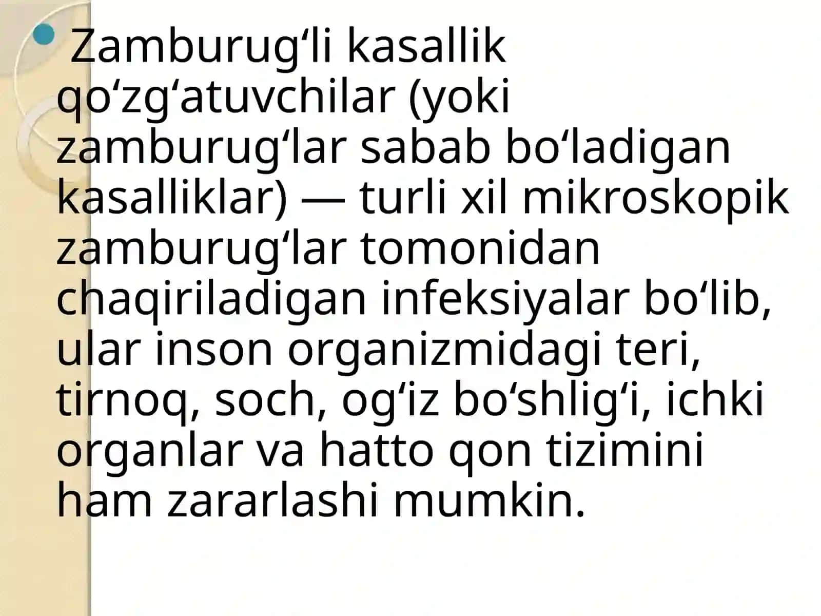 Biotexnologiyayo'nalishi 417-guruxtalabasi 4