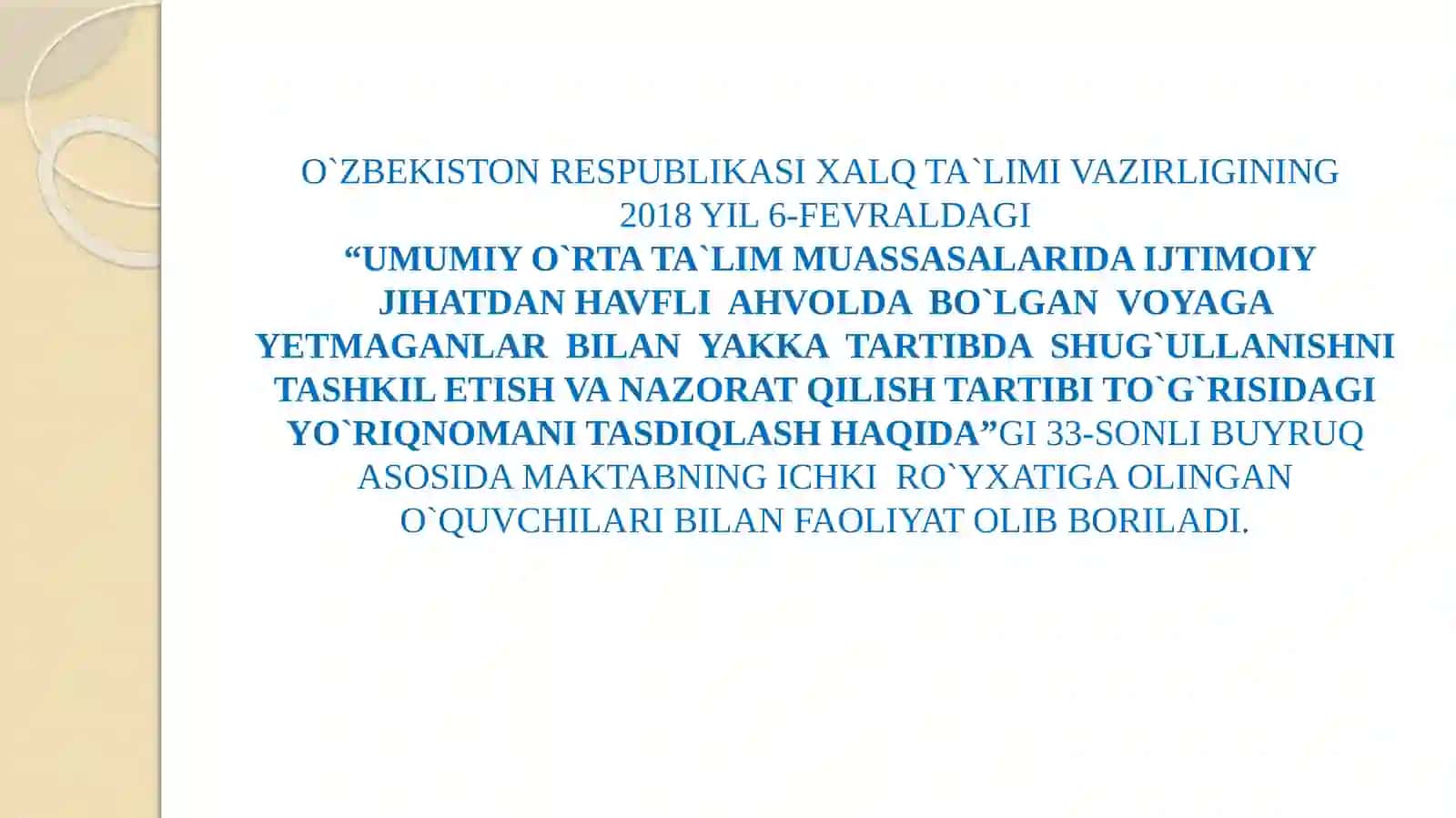 MA`NAVIY – MA`RIFIY ISHLAR BO`YICHA DIREKTORO`RINBOSARLARIningavgustsho`bayig`ilishiuchun 4