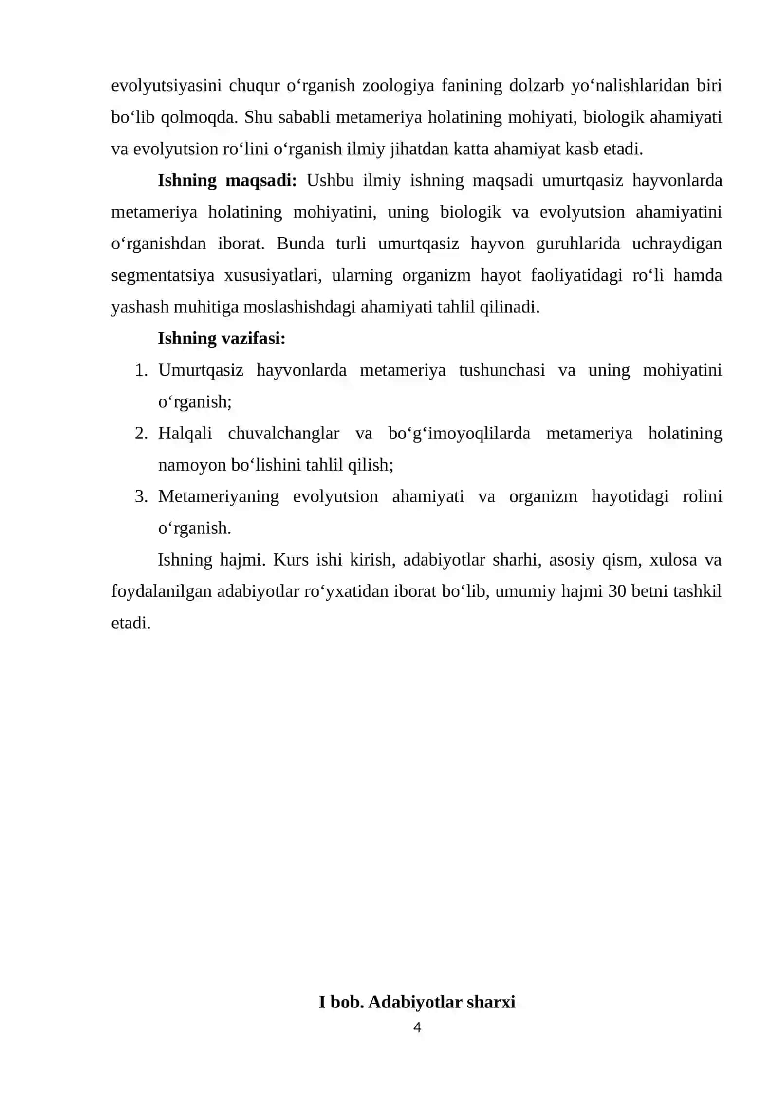 Umurtqasiz hayvonlarda metameriya holati mohiyati 4