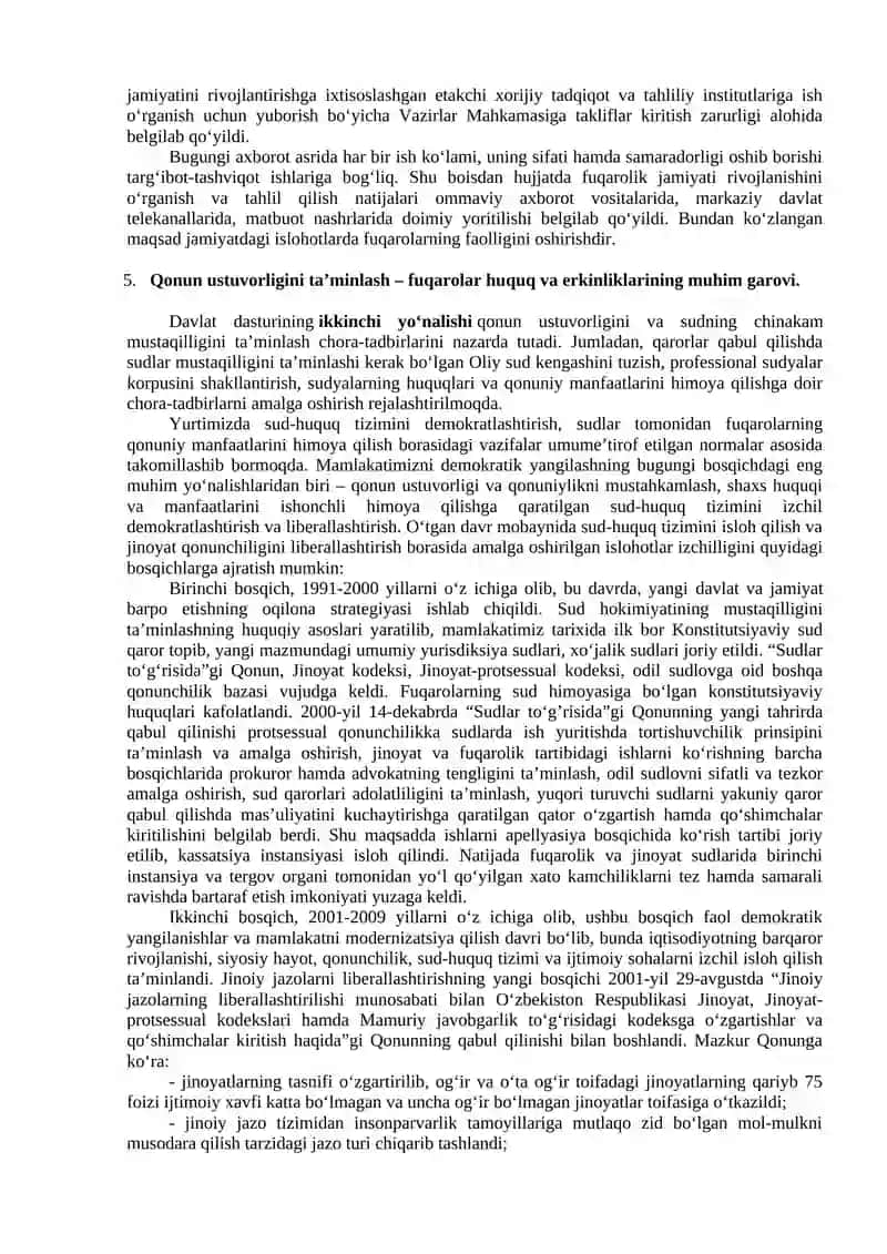 O‘zbekiston: Milliy Tiklanishdan – Milliy Yuksalish Sari 4