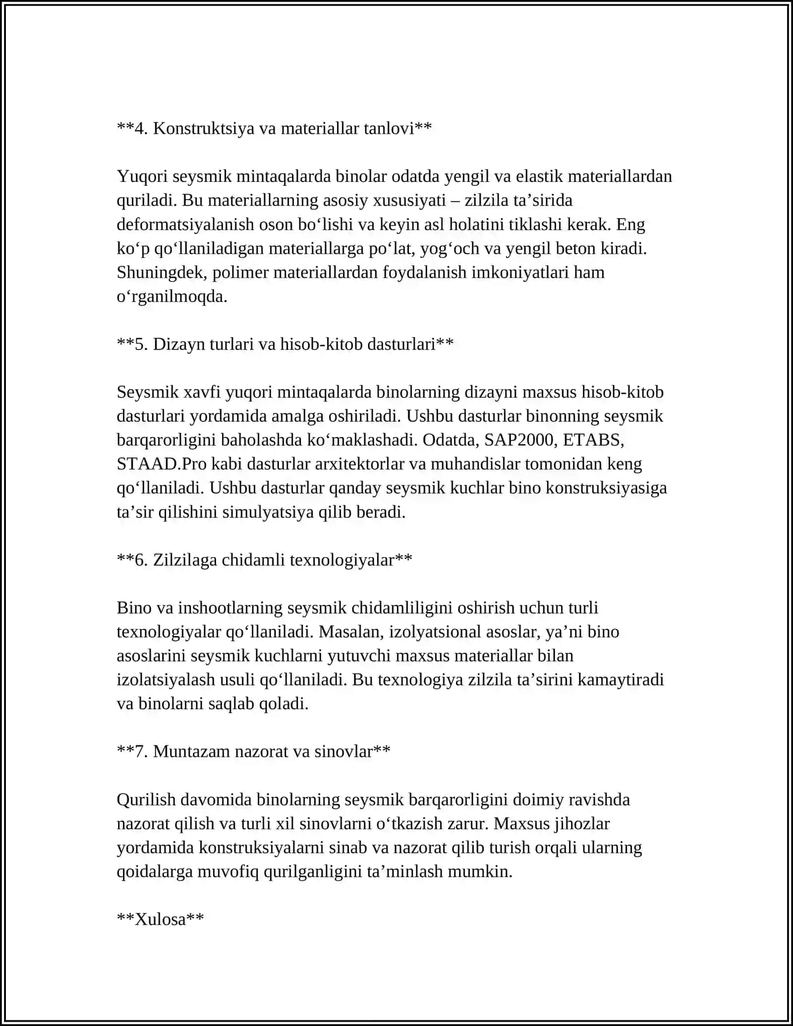 KORXONALARNI LOYIHALASH JARAYONIDA SEYSMIK SHAROITLARNI HISOBGA OLISH 4