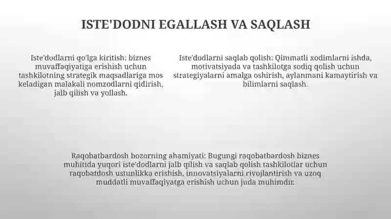 Raqobat Muhitida Inson Resurslarining OʻRni Va Ahamiyati 4