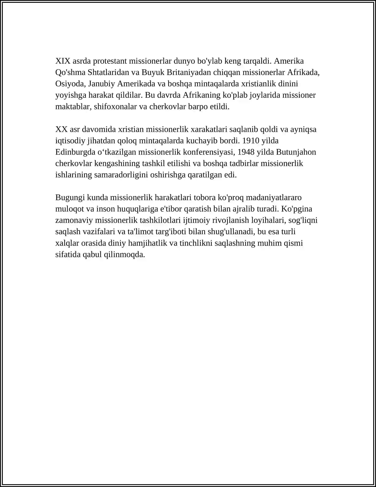 O‘ZBEKISTONDA FAOLIYATI KUZATILGAN MISSIONERLIK HARAKATLARI VA ULARNING FAOLIYATLARINI OQIBATLARI 4