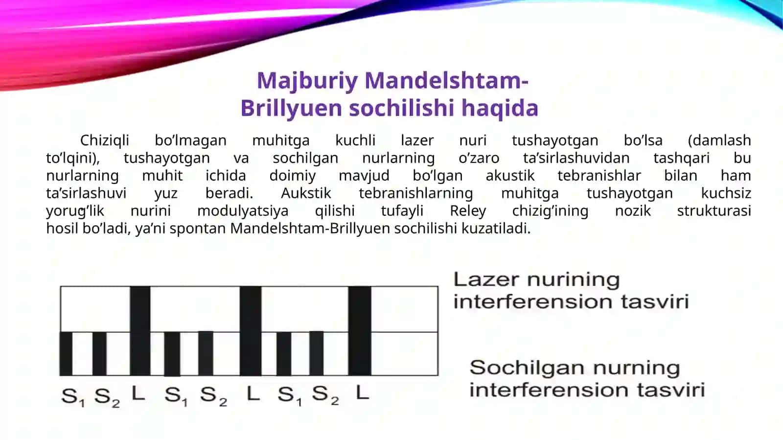 Kursishi Mandelshtam-Brillyuen majburiy sochilishi va uning qo’llanishi 4