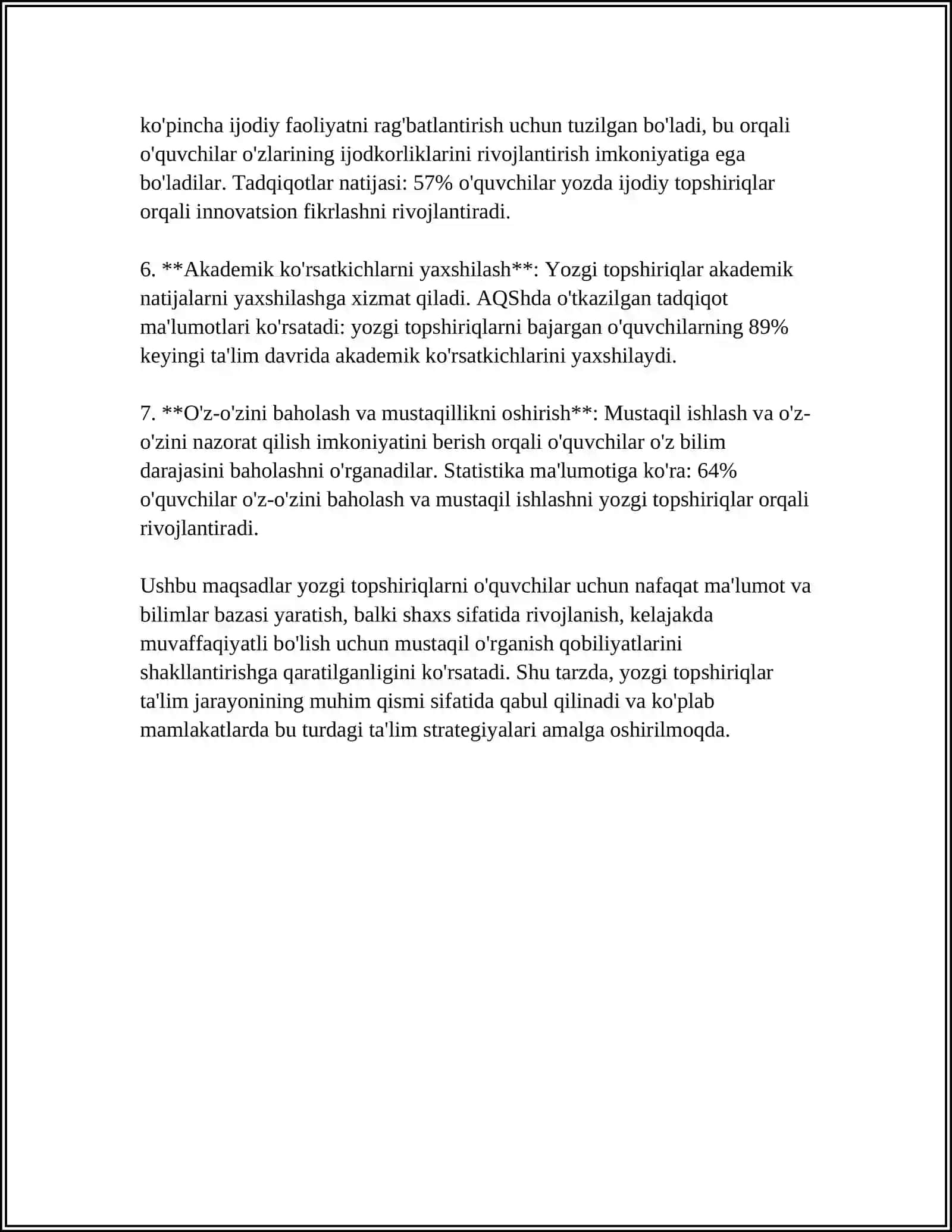 O'QUVCHILARNING BOTANIKADAN BAJARADIGAN YOZGI TOPSHIRIQLARNING MAZMUNI VA UNING TA'LIM -TARBIYA JARAYONIDA TUTGAN O'RNI 4