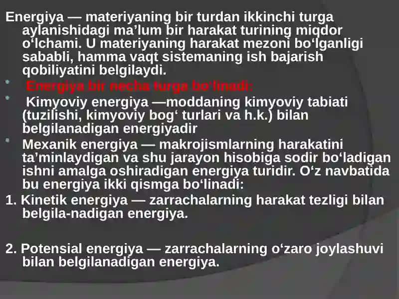 TERMODINAMIKAVA BIOENERGETIKANING ILMIY ASOSLARI 4