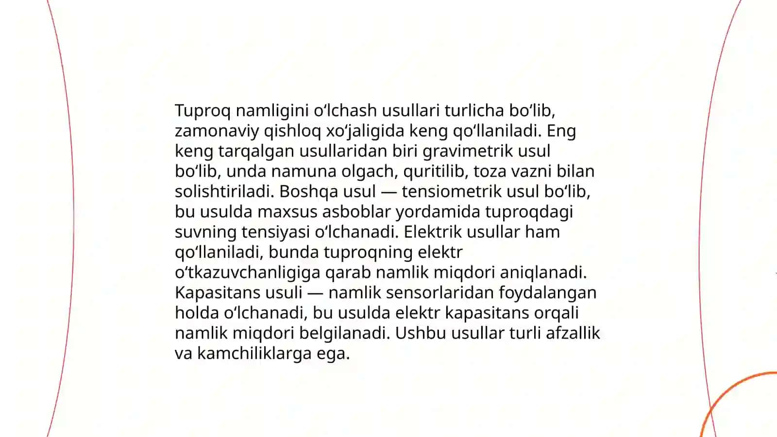 Sugʻorish me'yorini hamda tuproqdagi fiziologik foydali suv va suv toʻplamini aniqlash 4