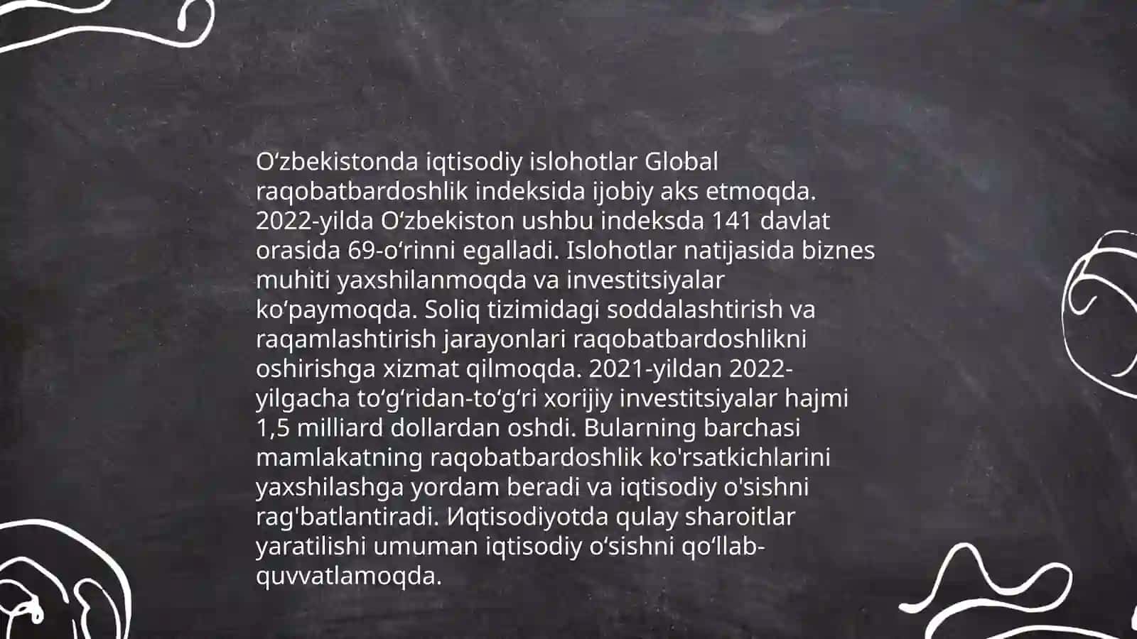 Yangi Oʻzbekistonda ijtimoiy -siyosiy iqtisodiy va madaniy hayotida roʻy berayotgan oʻzgarishlarning xalqaro reyting va indekslarda aks etishi 4
