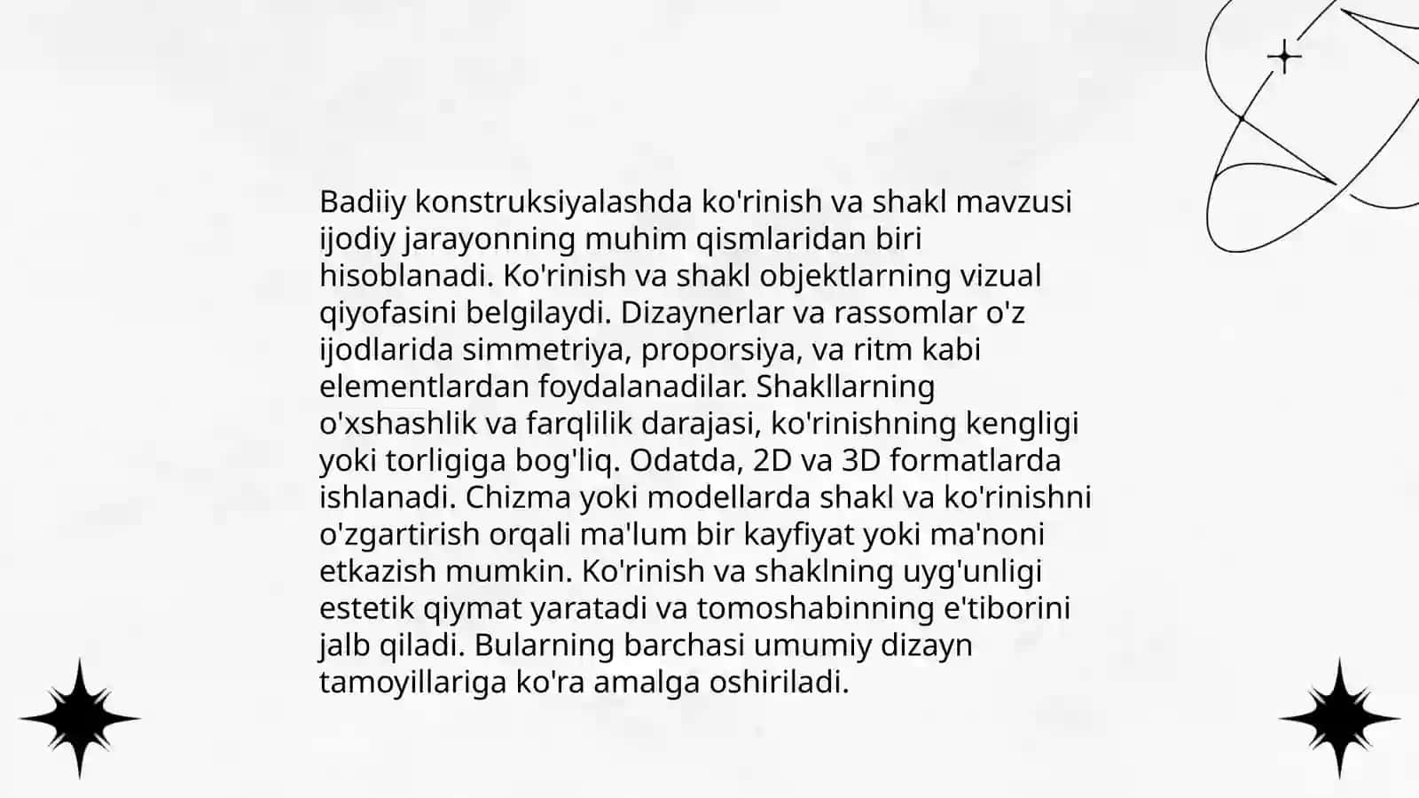 Badiiy konstruksiyalash elementlari 4