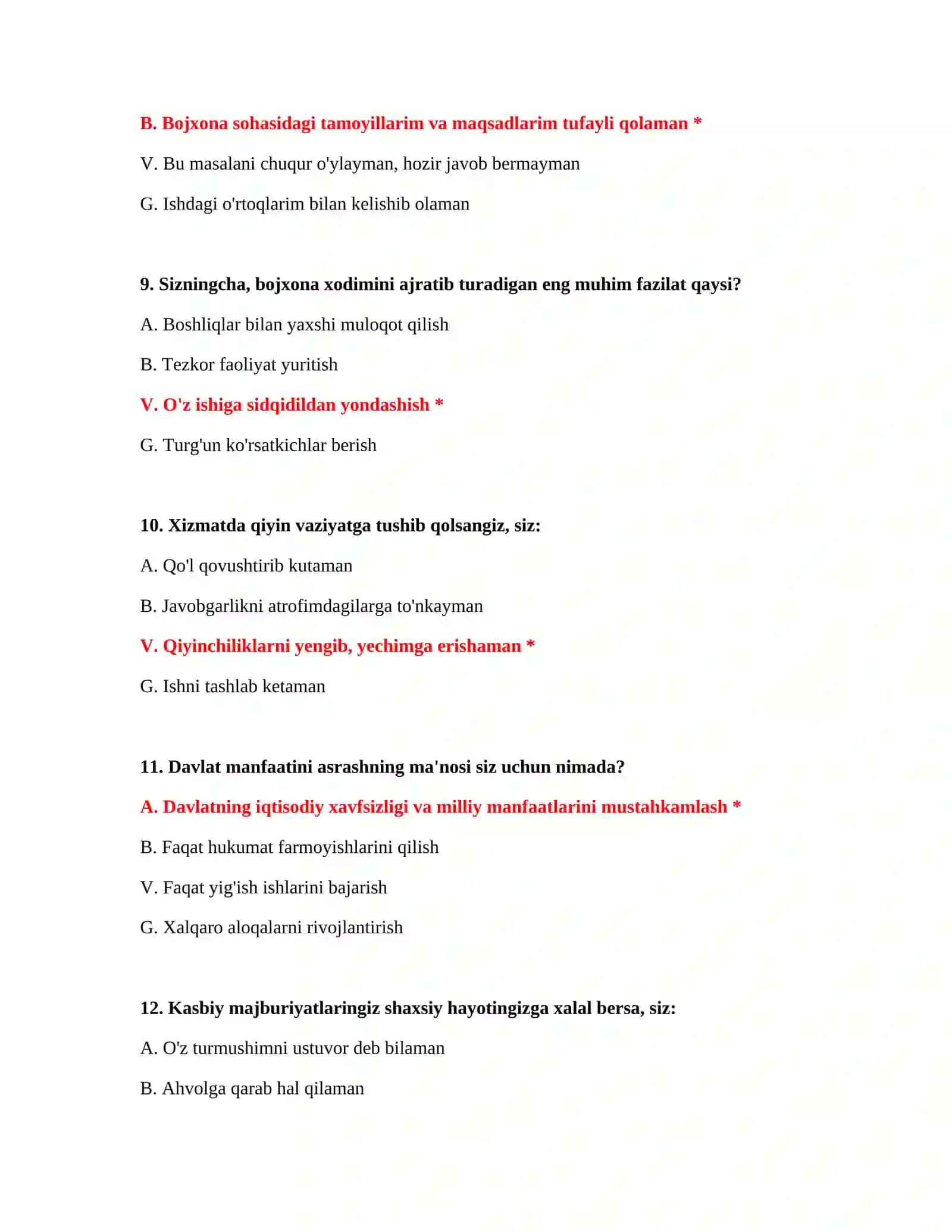 Bojxona akademiyasi 175 ta test 4
