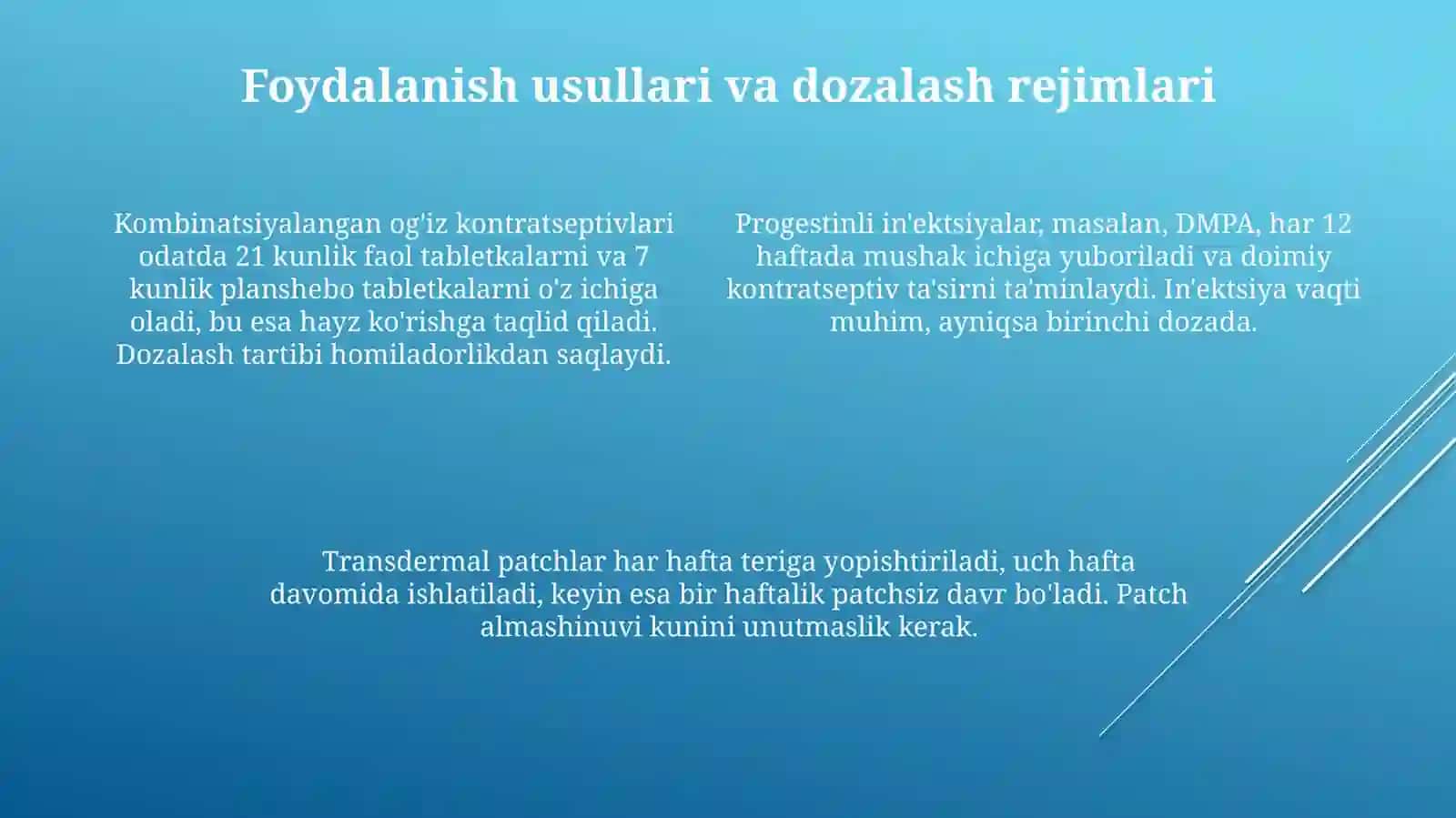 Gormonal kontratseptivlarni qo'llanilishining zamonaviy tamoyillari 4