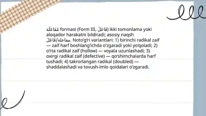 Noto'g'ri fe'llarning 4