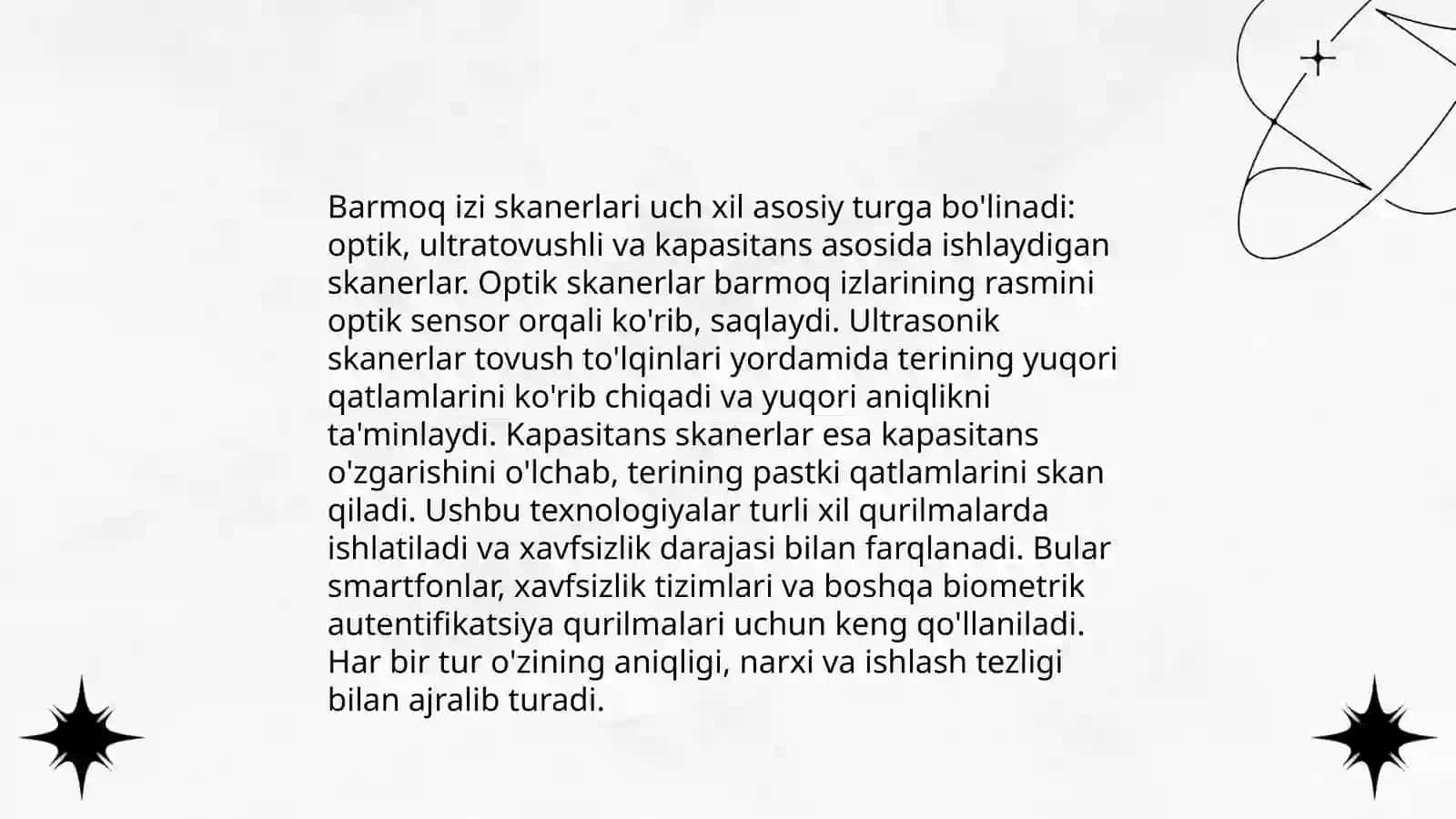 Barmoq iziga asoslangan autentifikasiya usuli va uning xususiyatlari 4