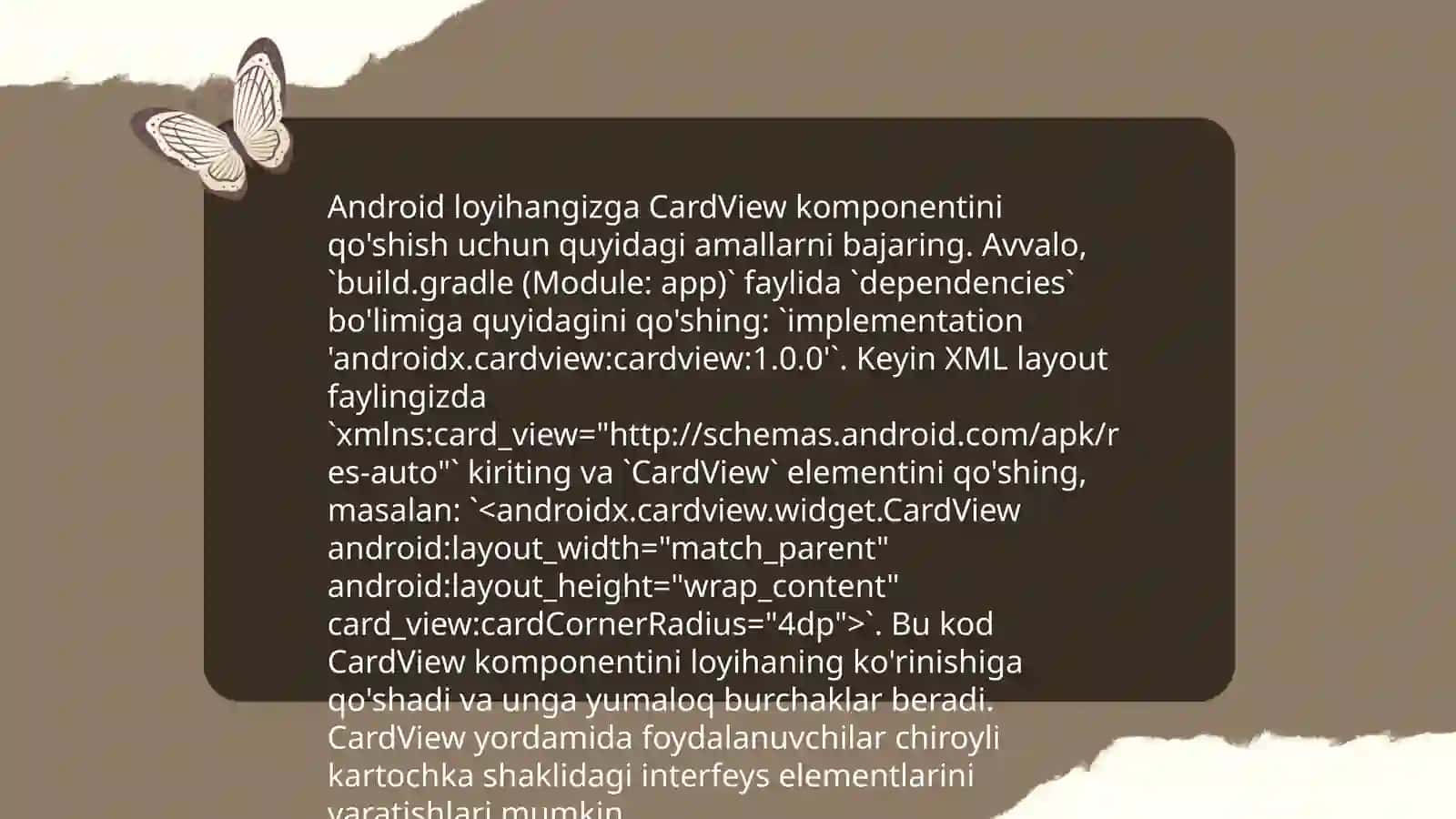 CardView komponenti haqida umumiy ma'lumot 4