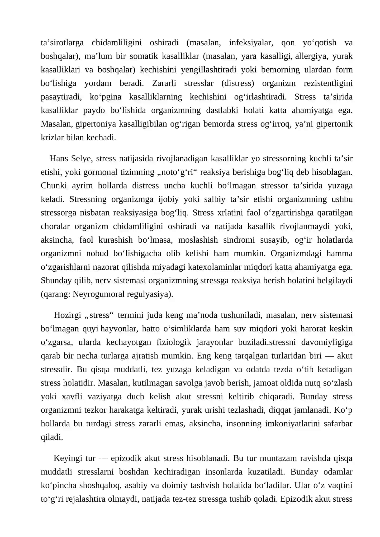 STRESS VA XOTIRA 4