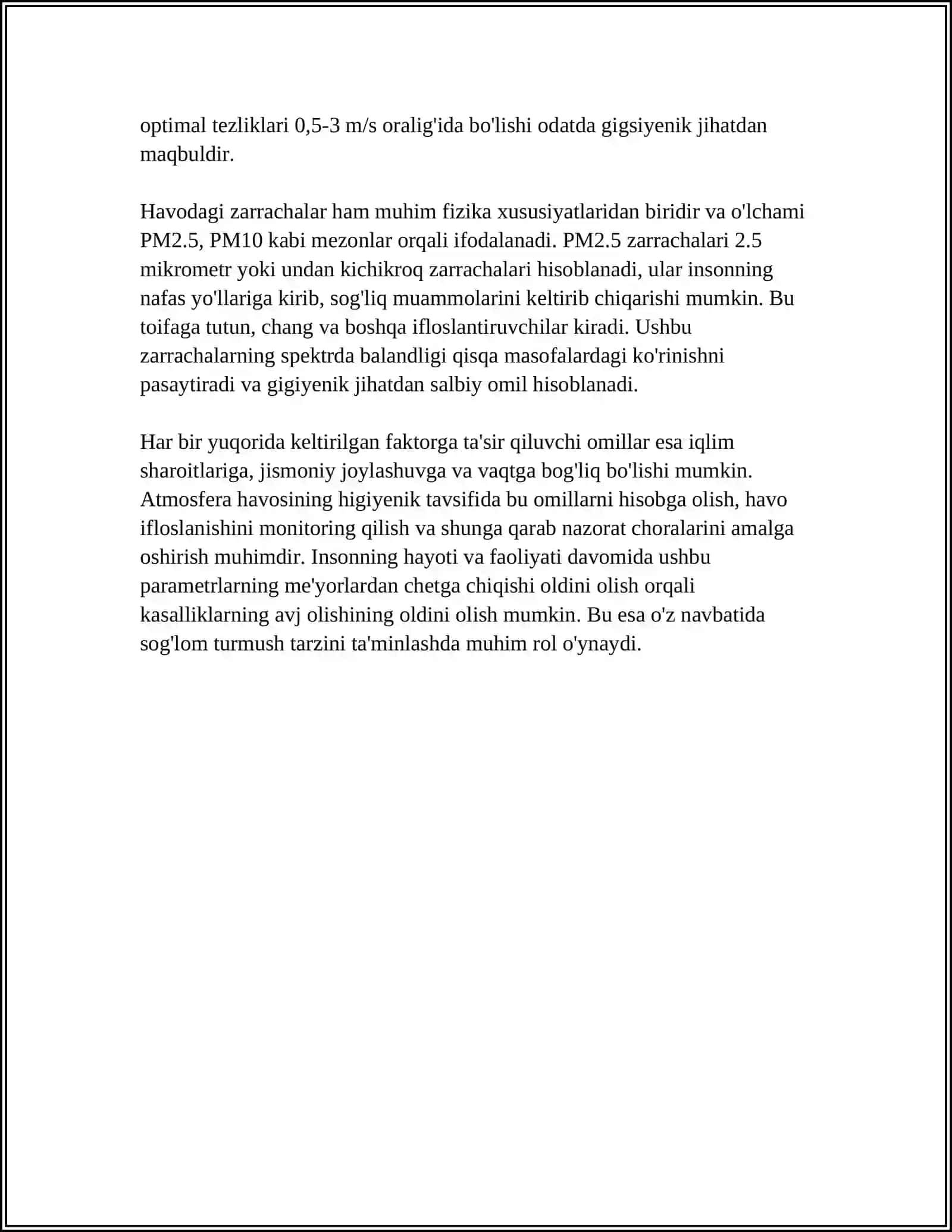 ATMASFERA HAVOSINING FIZIKAVIY XOSSALARIGA GIGIYENIK TARIF 4
