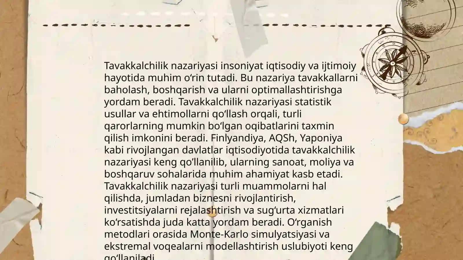 Bozor va tavakkalchilik 4
