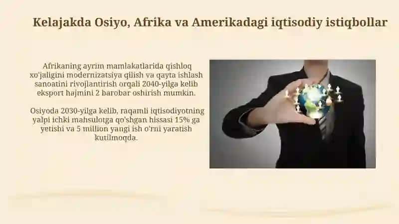 Osiyo, Afrika va Amerika iqtisodiyot hayoti 4