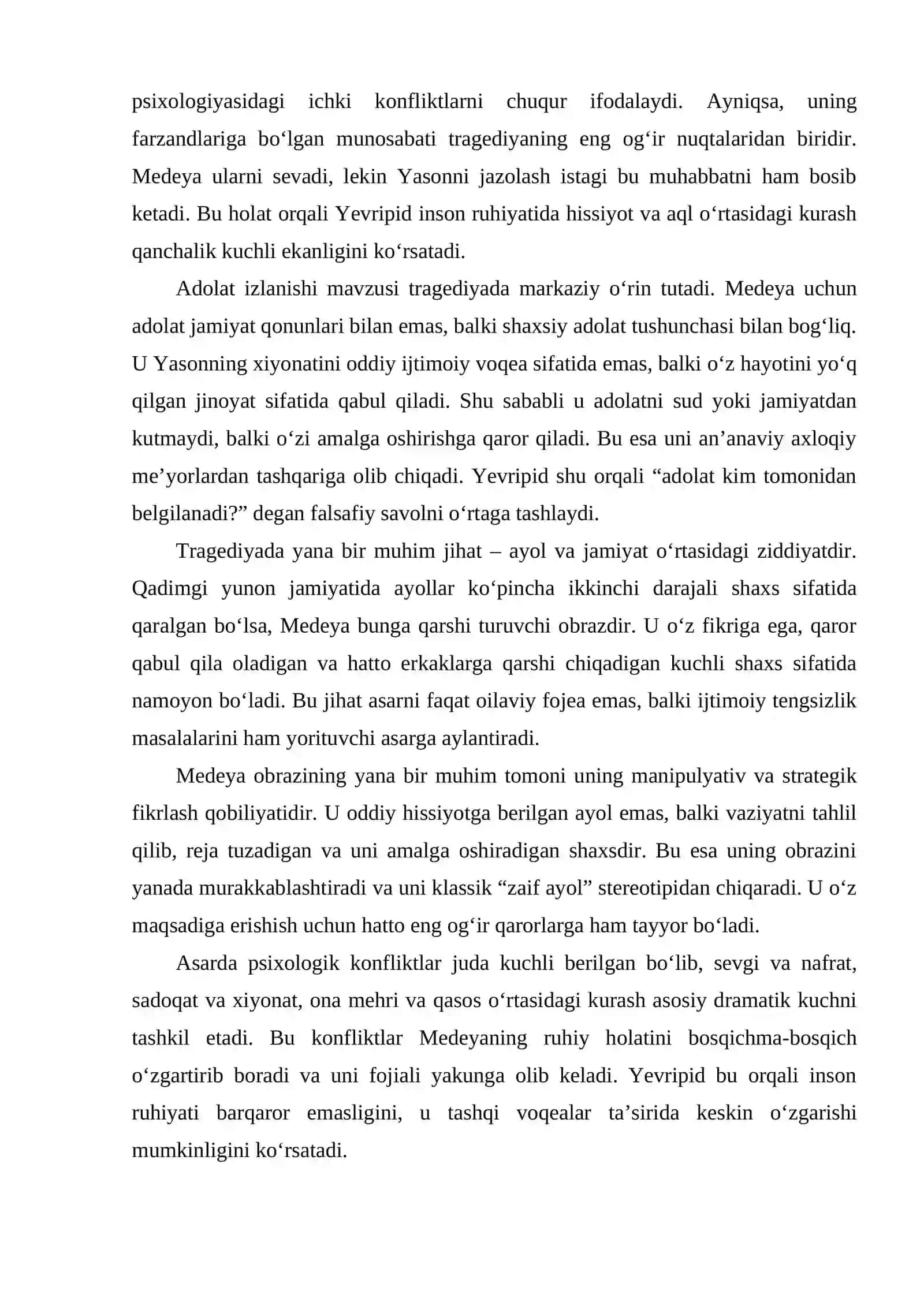 YEVRIPIDNING "MEDEYA"  TRAGEDIYASIDA AYOL RUHIYATI VA ADOLAT IZLANISHI 4