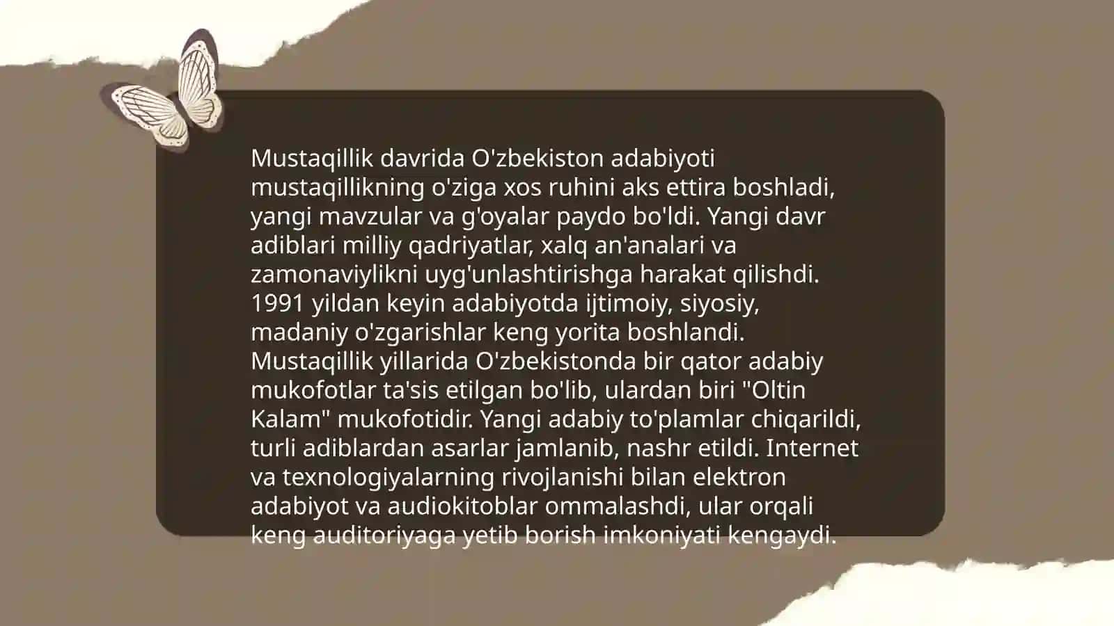 O'zbekiston Mustaqillik davrida ma'naviy yangilanish 4