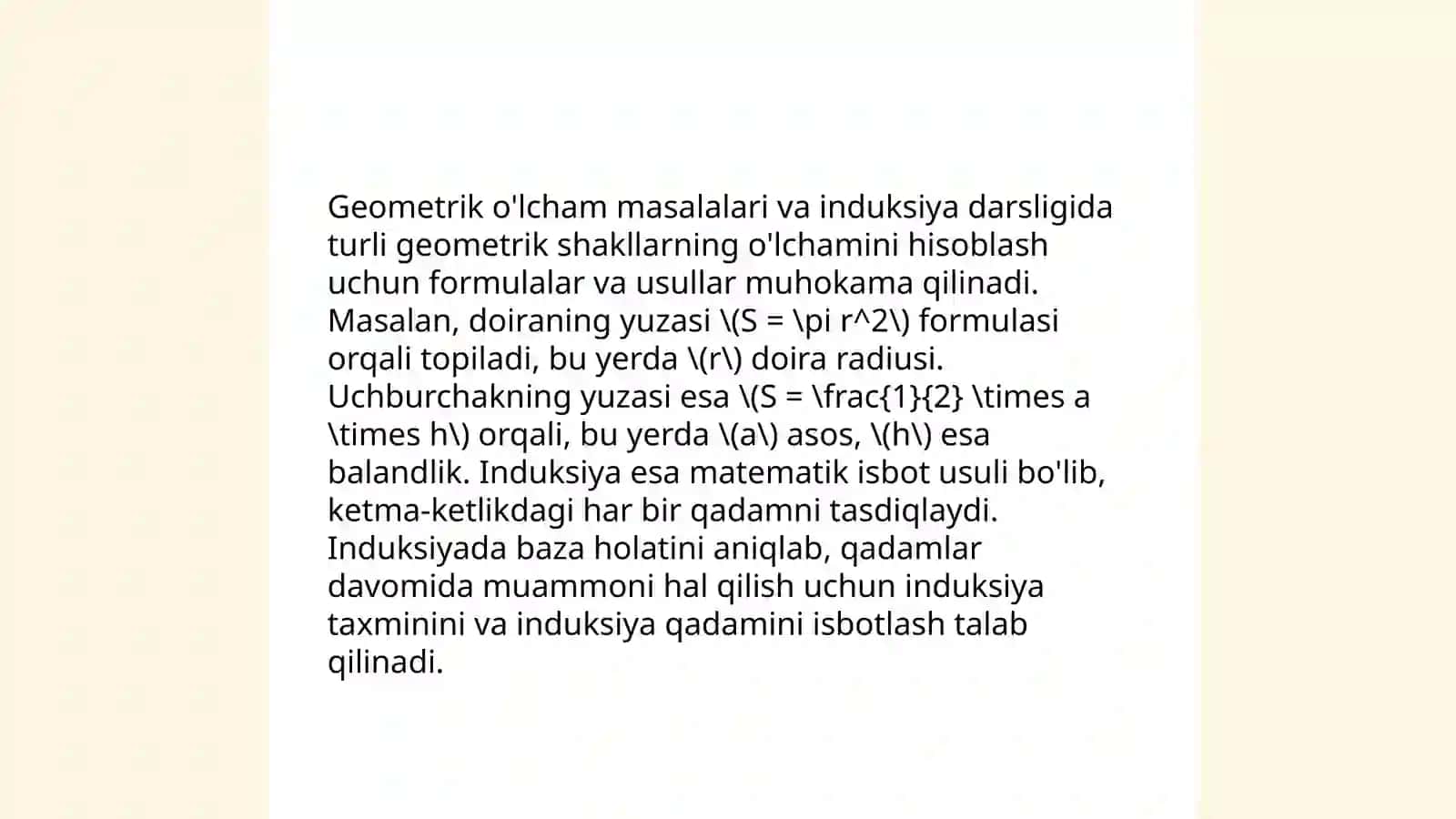 Geometrik isbotlashda matimatik induksiyaning tatbiqlari 4