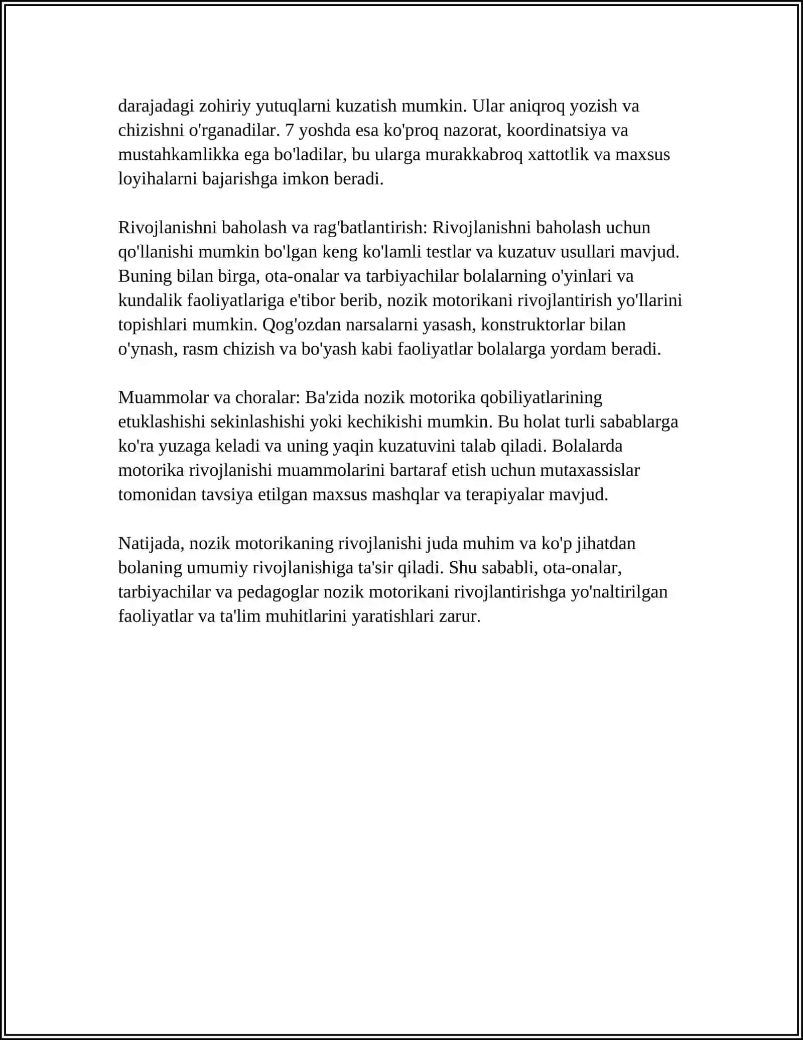NUTQIDA KAMCHILIGI BOLGAN BOLALAR MOTORIKASI 4
