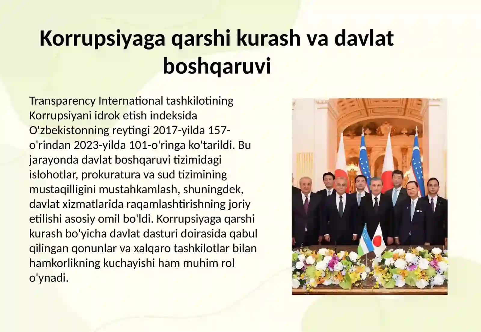 Yangi O'zbekiston ijtimoiy-siyosiy, iqtisodiy va madaniy hayotida ro'y berayotgan o'zgarishlarning xalqaro reyting va indekslarda aks etishi 4