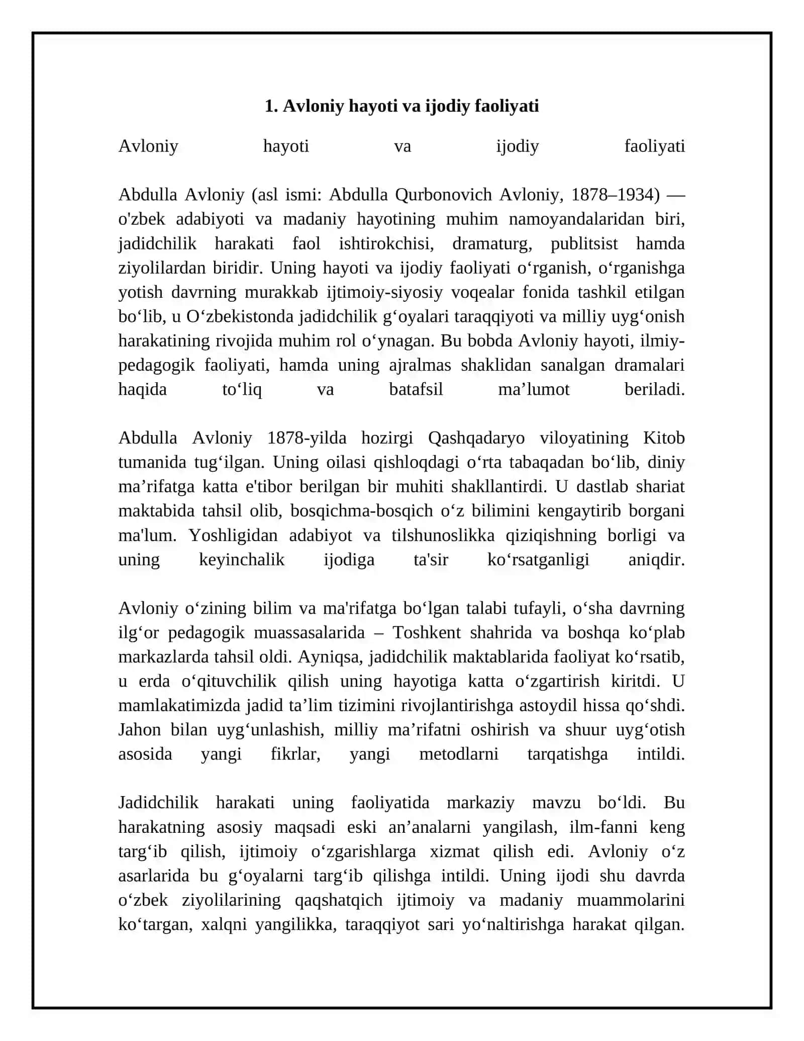 Avloniy dramalarida jadidchilik g‘oyalari va davr fojiasi talqini 4