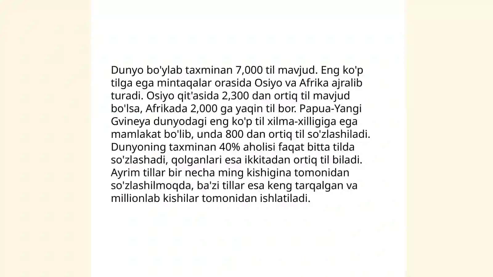 Til haqida qiziqarli maʼlumotlar 4