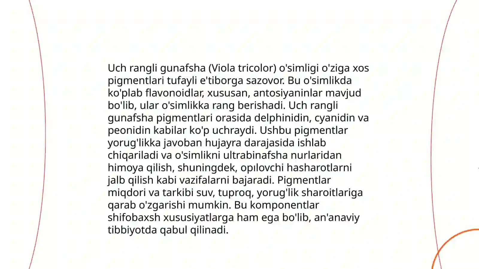 Flavoniodlar biosintezi.Uch rangli gunafsha o'simligi 4
