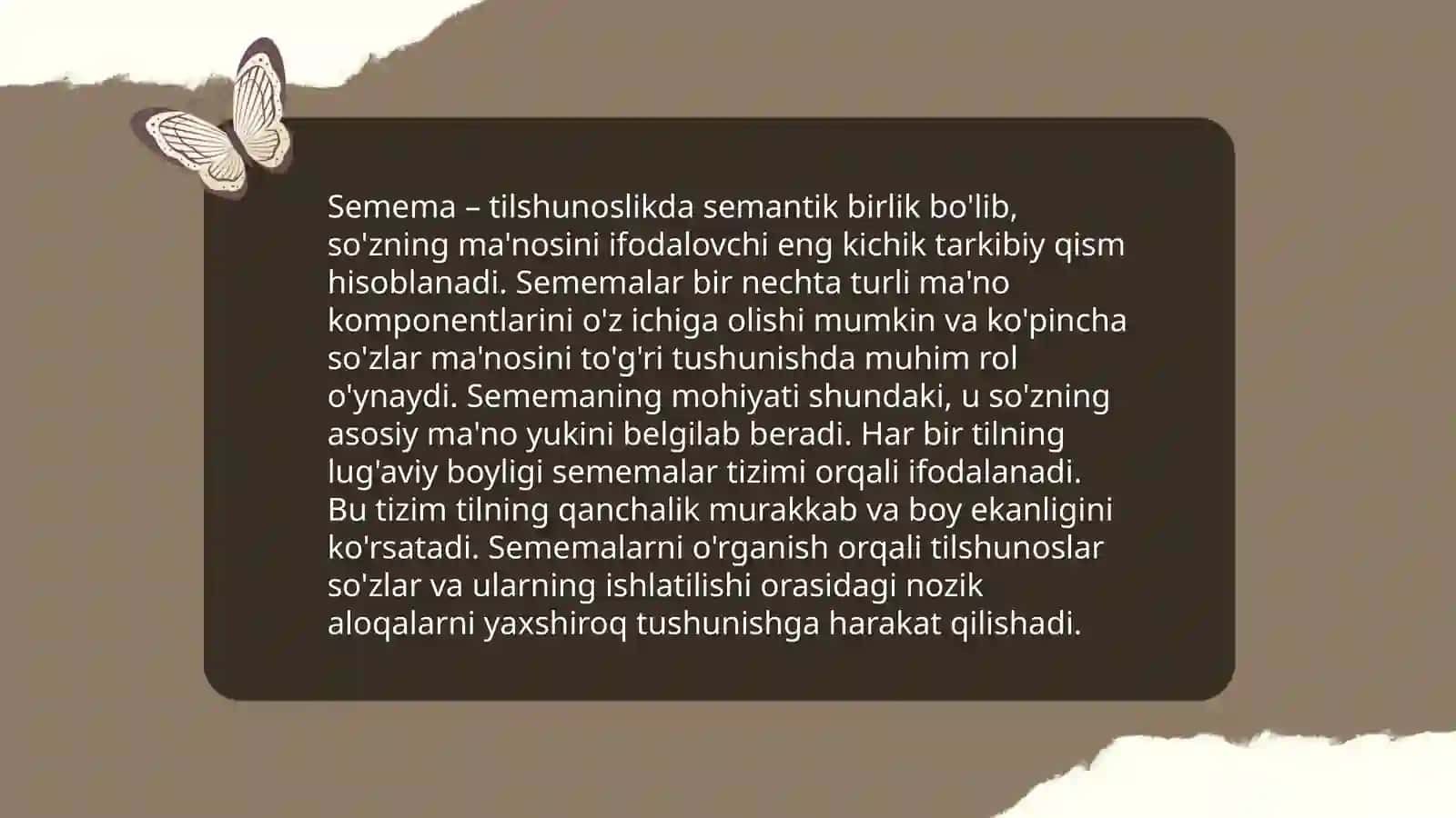 Leksemaning semantik tabiati: leksema semema va sema 4