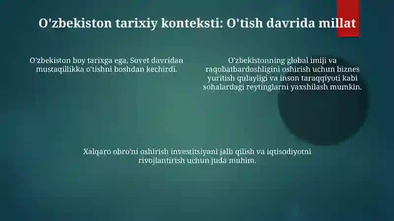 Oʻzbekistonning Muvaffaqiyatini Oʻlchash: Reyting Metrikasi va Ularning Ta'siri 4