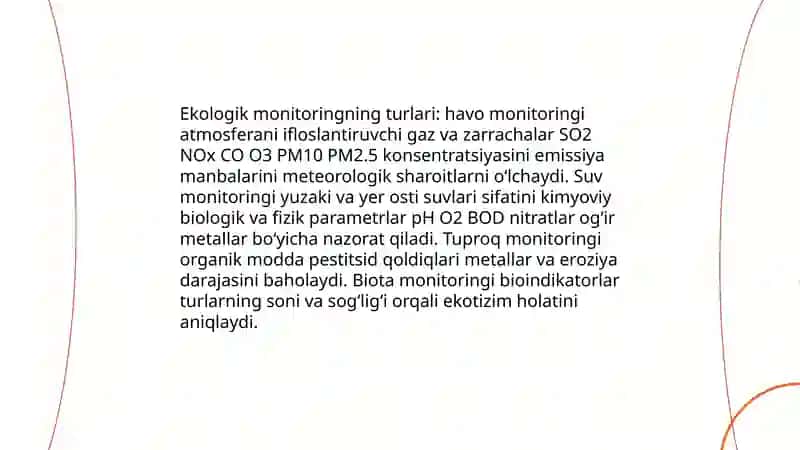 Ekologik nazorat, ekologik monitoring va ekologik ekspertiza 4