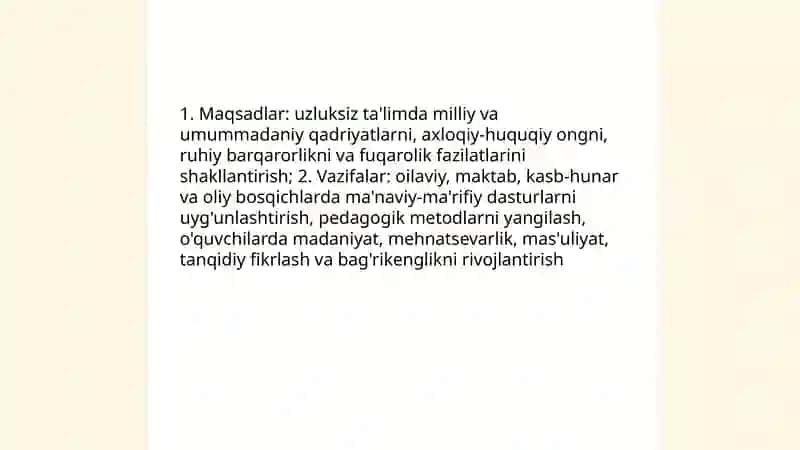 Uzliksiz ta'lim tizimida ma'naviy - ma'rifiy tarbiyaning o'rni 4