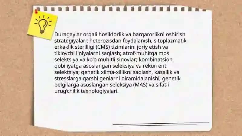 Qishloq xoʻjaligi ekinlarni tur ichida va turlari duragaylarning ahamiyati 4