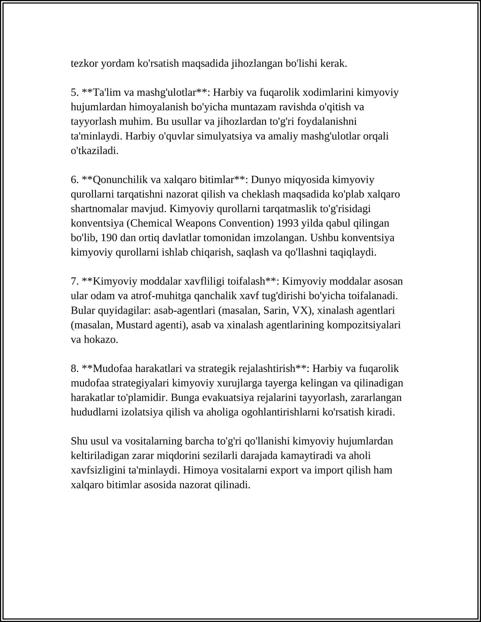 AHOLINI OMMAVIY QIRG'IN QUROLLARIDAN HIMOYALASH 4