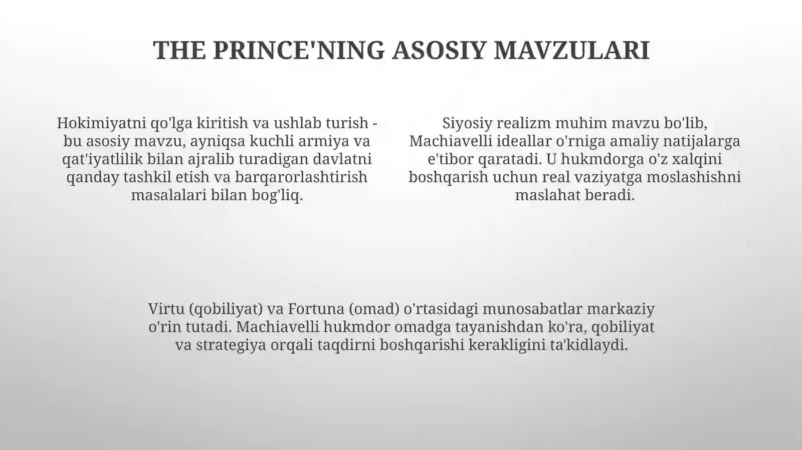 Makiavellining "Xukmdor" asari tahlili 4