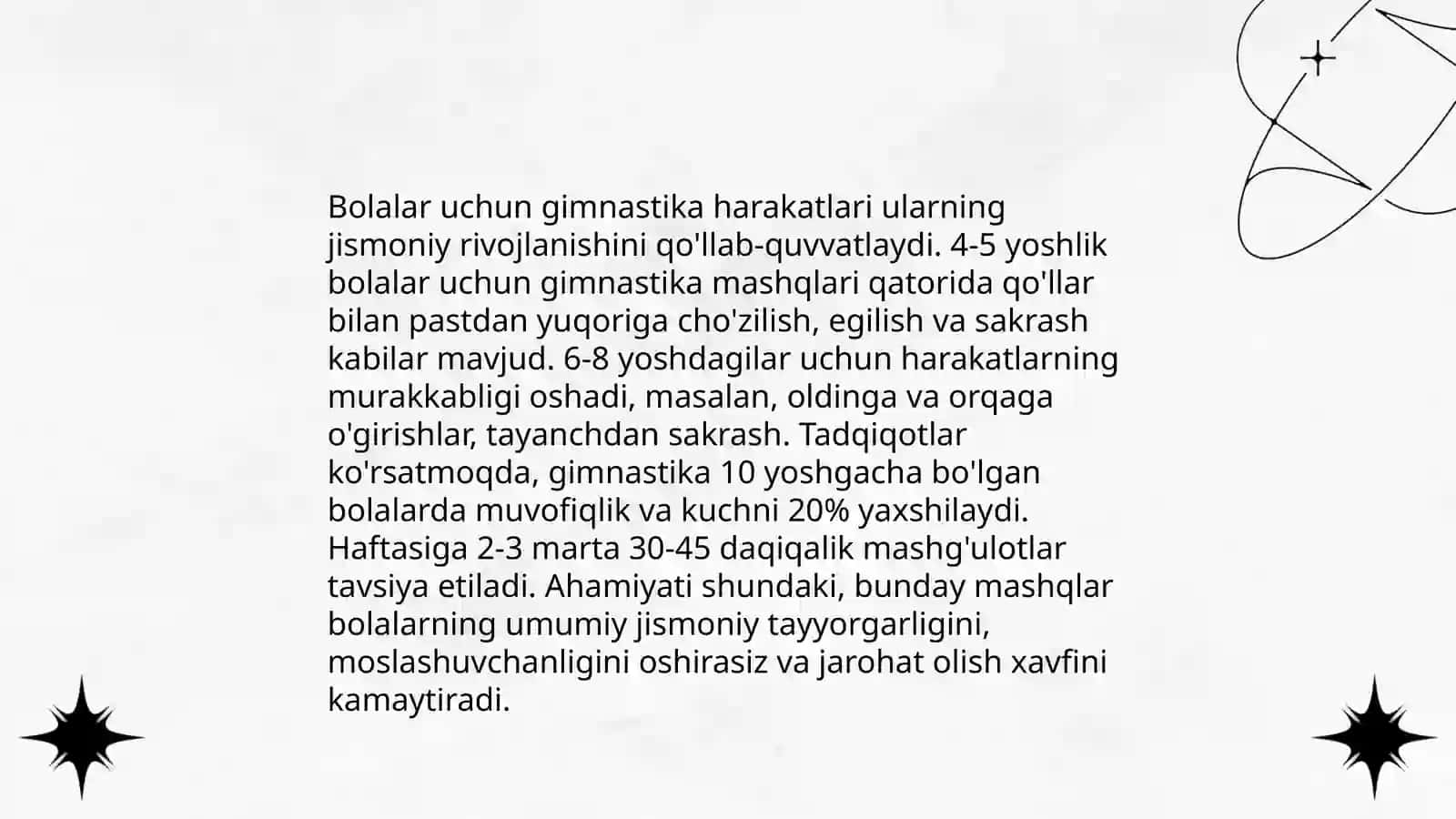Maktabgacha yoshdagi bolalar uchun gimnastika 4
