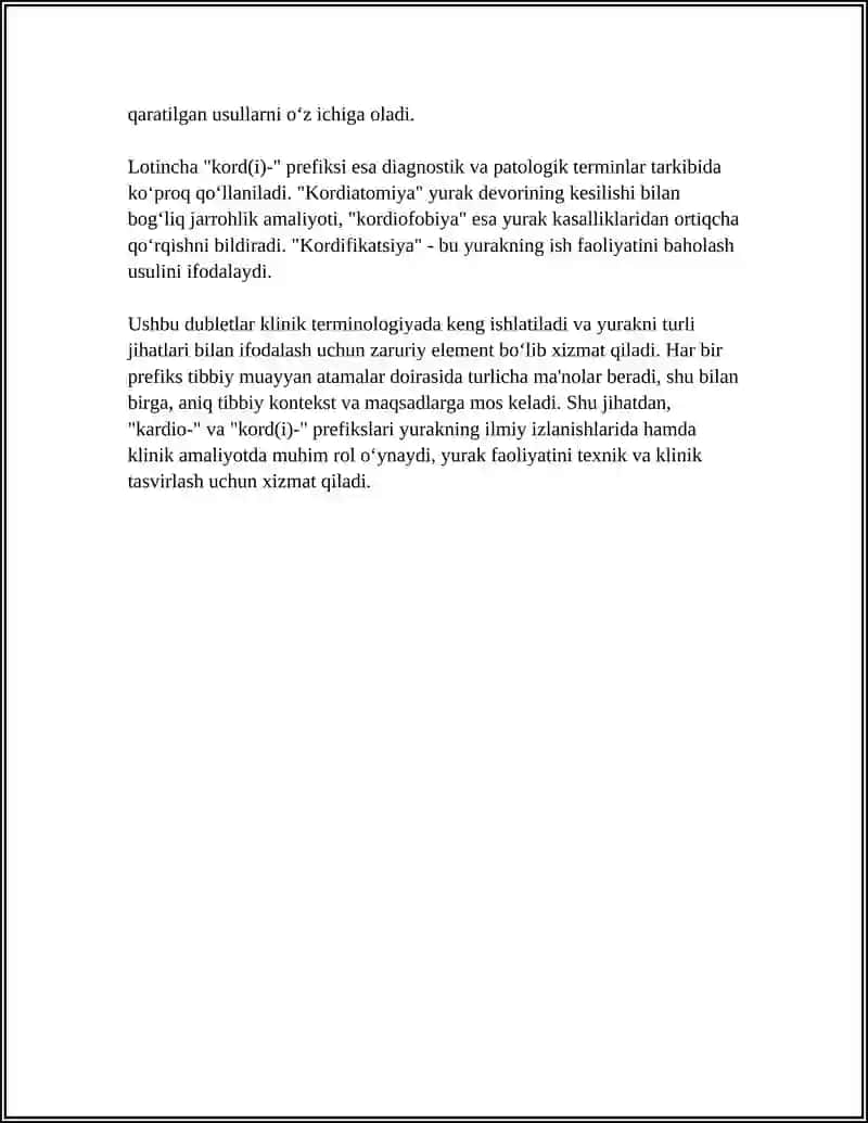 KLINIK TERMINLAR YASOVCHI ATAMA ELEMENTLAR A'ZO VA BOSH QISMLARINI IFODALOVCHI YUNON-LOTIN DUBLETLARI 4
