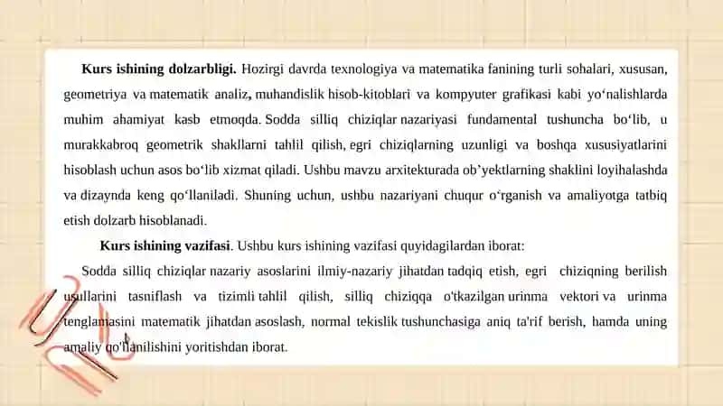 Soddasilliqchiziqlarvaulargao‘tkazilganurinma. Normaltekislik 4
