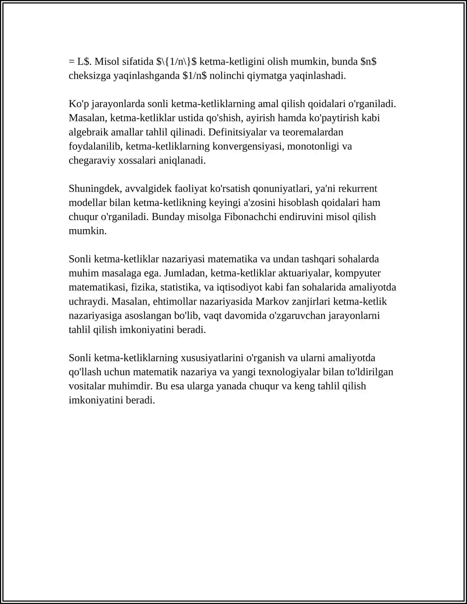 IQTISODIYOTDA SONLI KETMA-KETLIKLARNING QO‘LLANISHI 4
