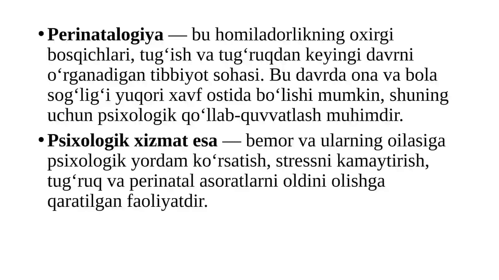Perinatalogiyada psixologik xizmatni tashkil etish 4