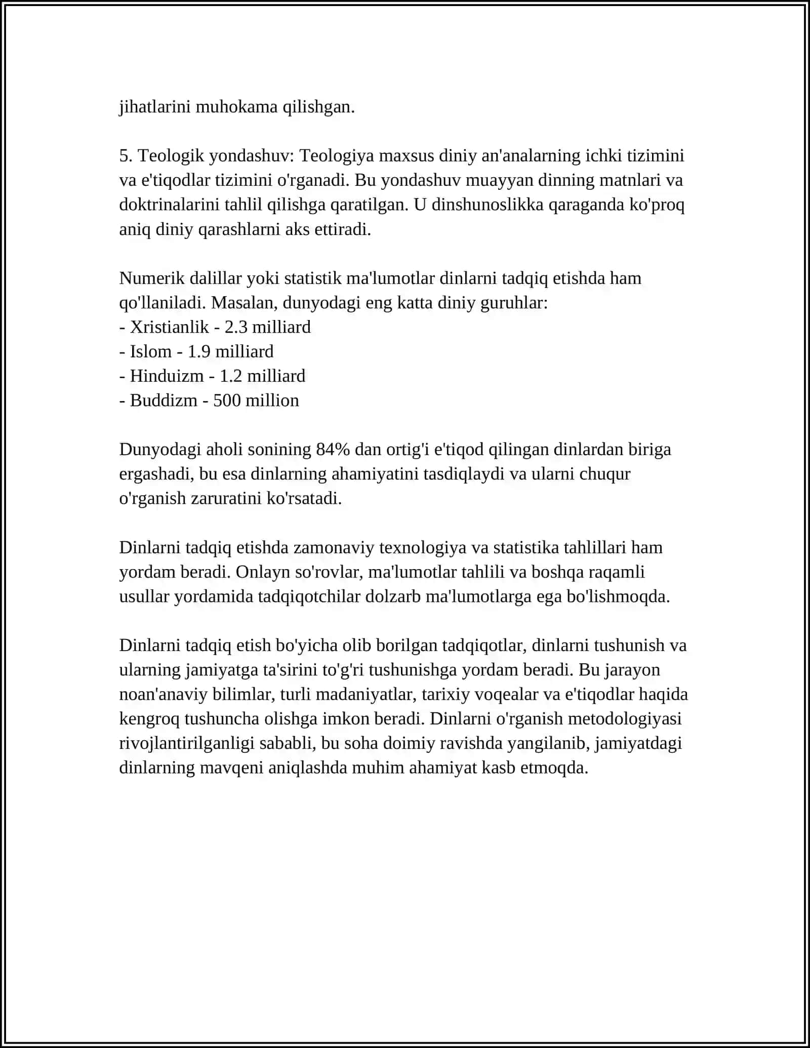 DINLARNI TADQIQ ETISH METODOLOGIYASI:TIPOLOGIK QIYOSIY 4