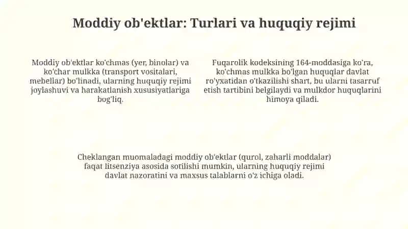 Fuqarolik huquqi ob'ektlari 4