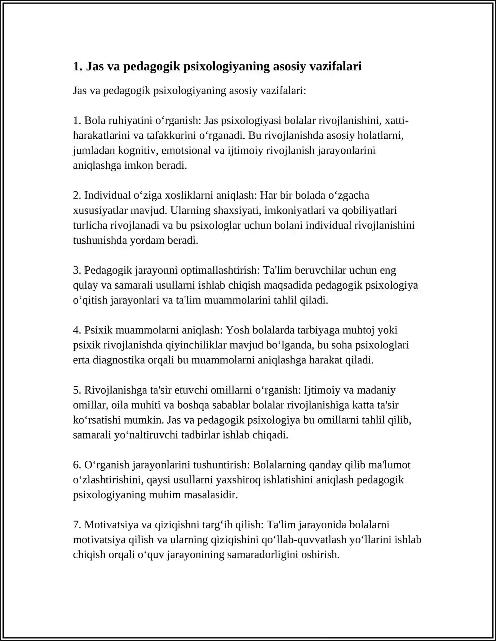 JAS HÁM PEDAGOGIKALIQ PSIXOLOGIYA PÁNINIŃ WAZIYPALARI HÁM RAWAJLANIW BASQISHLARI 4