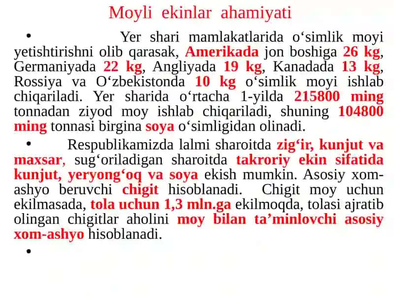 Moyli ekinlar umumiy tavsifi 4