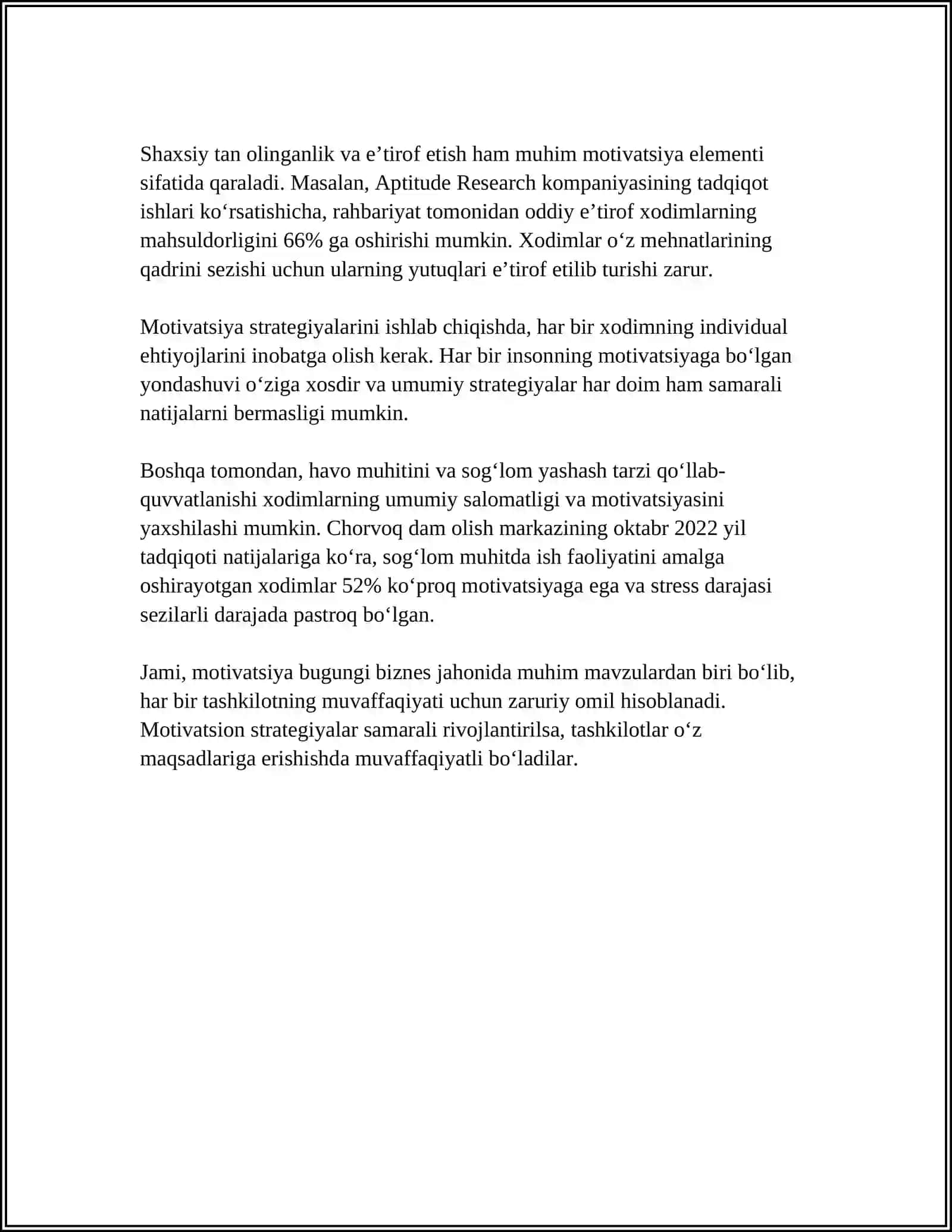 BIZNESDA MATIVATSIYANING AHAMYATI 4